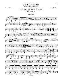 Partition de violon, violon Sonata, Violin Sonata No.6