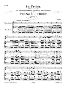 Partition complète, Im Freien, D.880, In the Open, Schubert, Franz
