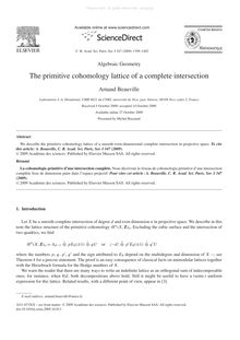 The primitive cohomology lattice of a complete intersection