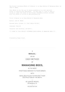 A Manual or an Easy Method of Managing Bees