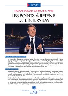 Nicolas Sarkozy sur TF1 : les points à retenir de l interview