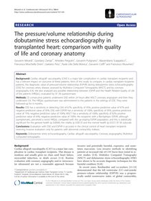 The pressure/volume relationship during dobutamine stress echocardiography in transplanted heart: comparison with quality of life and coronary anatomy