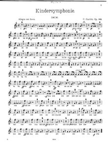 Partition tambour, Kindersymphonie, Op.169, Toy-Symphony, Gurlitt, Cornelius
