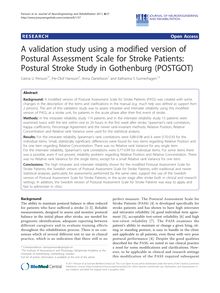 A validation study using a modified version of Postural Assessment Scale for Stroke Patients: Postural Stroke Study in Gothenburg (POSTGOT)