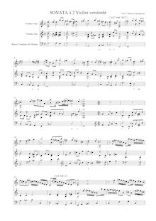 Partition complète, Sonata à 2 Violini verstimbt, Schmelzer, Johann Heinrich