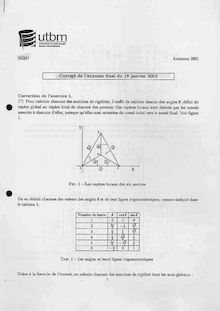 Corrige UTBM Resistance des materiaux   introduction aux calculs des structures 2001 GM