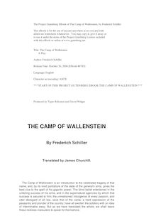 Wallenstein s Camp