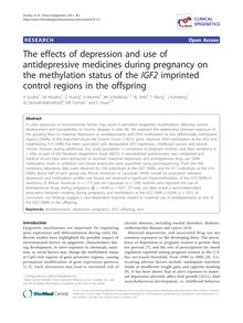 The effects of depression and use of antidepressive medicines during pregnancy on the methylation status of the IGF2imprinted control regions in the offspring