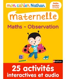 Mon cahier maternelle 3/4 ans Maths - Observation