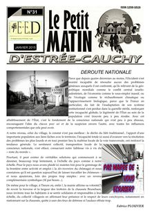 LE PETIT MATIN N°31 - JANVIER 2015: DEROUTE NATIONALE