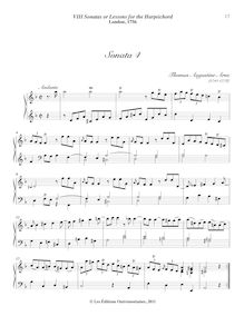 Partition Sonata No.4 en D minor, 8 sonates ou leçons pour pour clavecin