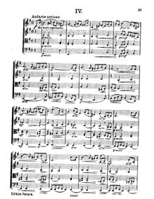 Partition I, Andante serioso, corde quatuor No.4 en E minor, Op.42