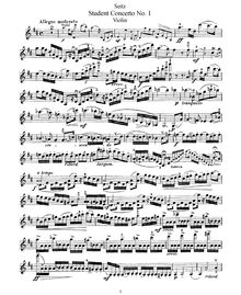 Partition de violon, Student Concerto No.1 pour violon et Piano, Op.7