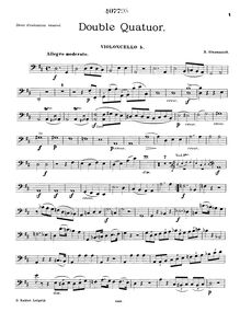 Partition violoncelle 2, Double quatuor, Double Quatour pour 4 Violons 2 Altos et 2 Violoncellos Новоселье (Novoselʹe), Housewarming.