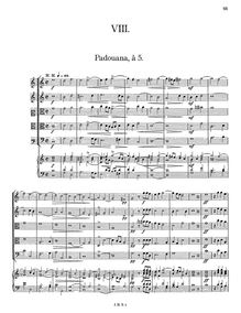 Partition  VIII, Banchetto Musicale, Schein, Johann Hermann