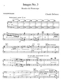 Partition violoncelles, Images, Debussy, Claude