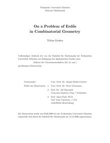 On a problem of Erdös in combinatorial geometry [Elektronische Ressource] / Tobias Gerken