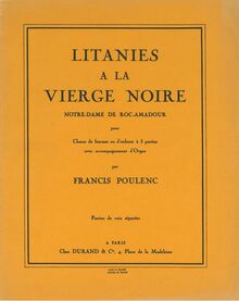 Partition des Litanies à la Vierge Noire par Francis Poulenc