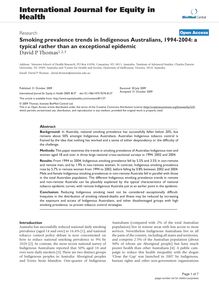 Smoking prevalence trends in Indigenous Australians, 1994-2004: a typical rather than an exceptional epidemic