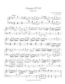 Partition Sonata K.63, 100 clavier sonates, Keyboard, Scarlatti, Domenico