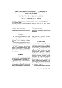 CARACTERIZACIÓN GENÉTICA DE LA RAZA PORCINA CHATO MURCIANO(GENETIC DIVERSITY OF CHATO MURCIANO PIG BREED)