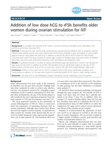 Addition of low dose hCG to rFSh benefits older women during ovarian stimulation for IVF