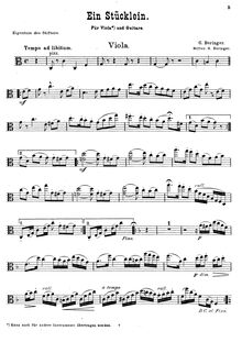 Partition viole de gambe, Ein Stücklein, C major, Beringer, Georg