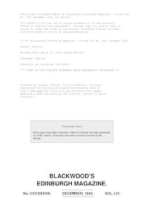 Blackwood s Edinburgh Magazine - Volume 54, No. 338, December 1843