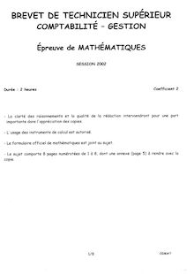 Btscompta 2002 mathematiques