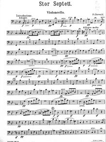 Partition violoncelle, Grand Septet en B flat, B♭ Major, Berwald, Franz