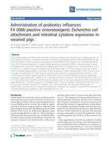 Administration of probiotics influences F4 (K88)-positive enterotoxigenic Escherichia coliattachment and intestinal cytokine expression in weaned pigs
