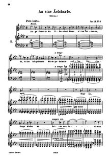 Partition No. 5: An eine Äolsharfe, 5 poèmes, 5 Gedichte, Brahms, Johannes par Johannes Brahms