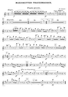 Partition Piccolo, flûte, hautbois 1, 2, clarinette 1, 2, basson 1, 2, Marche Funèbre d une Marionnette