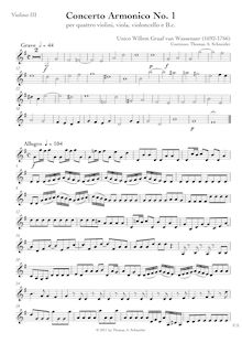 Partition violons III, Concerto armonico No.1 en G major, G major