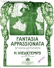 Partition de piano, Fantasia appassionata pour violon et orchestre, Op.35