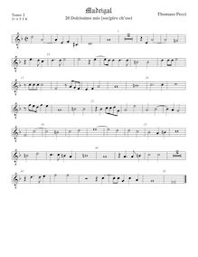 Partition ténor viole de gambe 3, octave aigu clef, Madrigali a 5 voci, Libro 2 par Tommaso Pecci