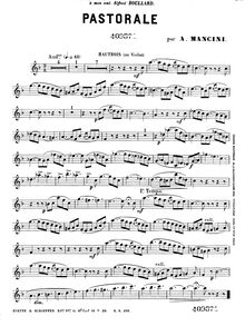 Partition hautbois/violon, Pastorale, F major, Mancini, A