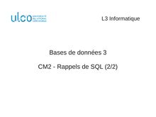 Bases de données 3 CM2 - Rappels de SQL (2/2
