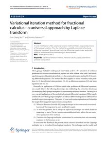 Variational iteration method for fractional calculus - a universal approach by Laplace transform