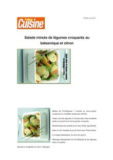 Salade minute de légumes croquants au balsamique et citron