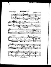 Partition , Allegretto, Four pièces, Vier Klavierstücke, Rheinberger, Josef Gabriel