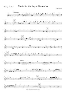 Partition trompette 1, 2, 3 (B♭), Music pour pour Royal Fireworks