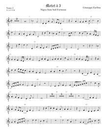 Partition ténor viole de gambe 3, octave aigu clef, Nigra Sum Sed Formosa
