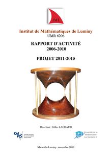 Institut de Mathématiques de Luminy UMR RAPPORT D ACTIVITÉ PROJET Direction Gilles LACHAUD Marseille Luminy novembre