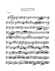 Partition violons I, Symphony No.88 en G major, Sinfonia No.88, Haydn, Joseph par Joseph Haydn