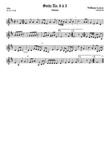 Partition ténor viole de gambe 1, aigu clef, Airs et Fantasia pour 5 violes de gambe
