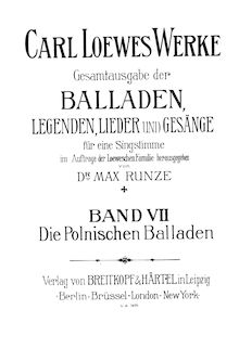 Partition Frontmatter (scan), Drei Balladen (aus dem Polnischen des Adam Mizkiewitsch).