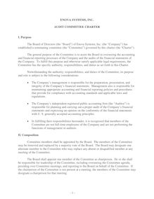 Audit Committee Charter - Enova Systems