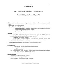 MALADIES DE L APPAREIL LOCOMOTEUR Dossier Clinique de Rhumatologie n°