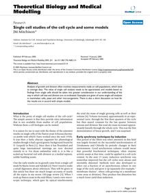 Single cell studies of the cell cycle and some models